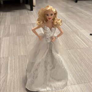 Elegant Silver and White Doll with Gown